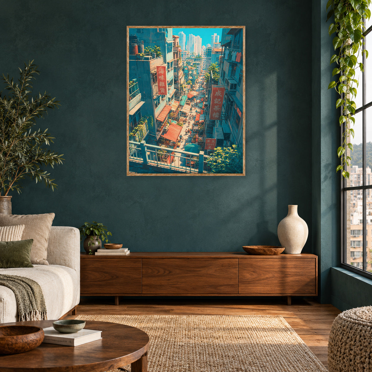 Senkoji Onomichi Hillside Wall Art Print room mockup 2