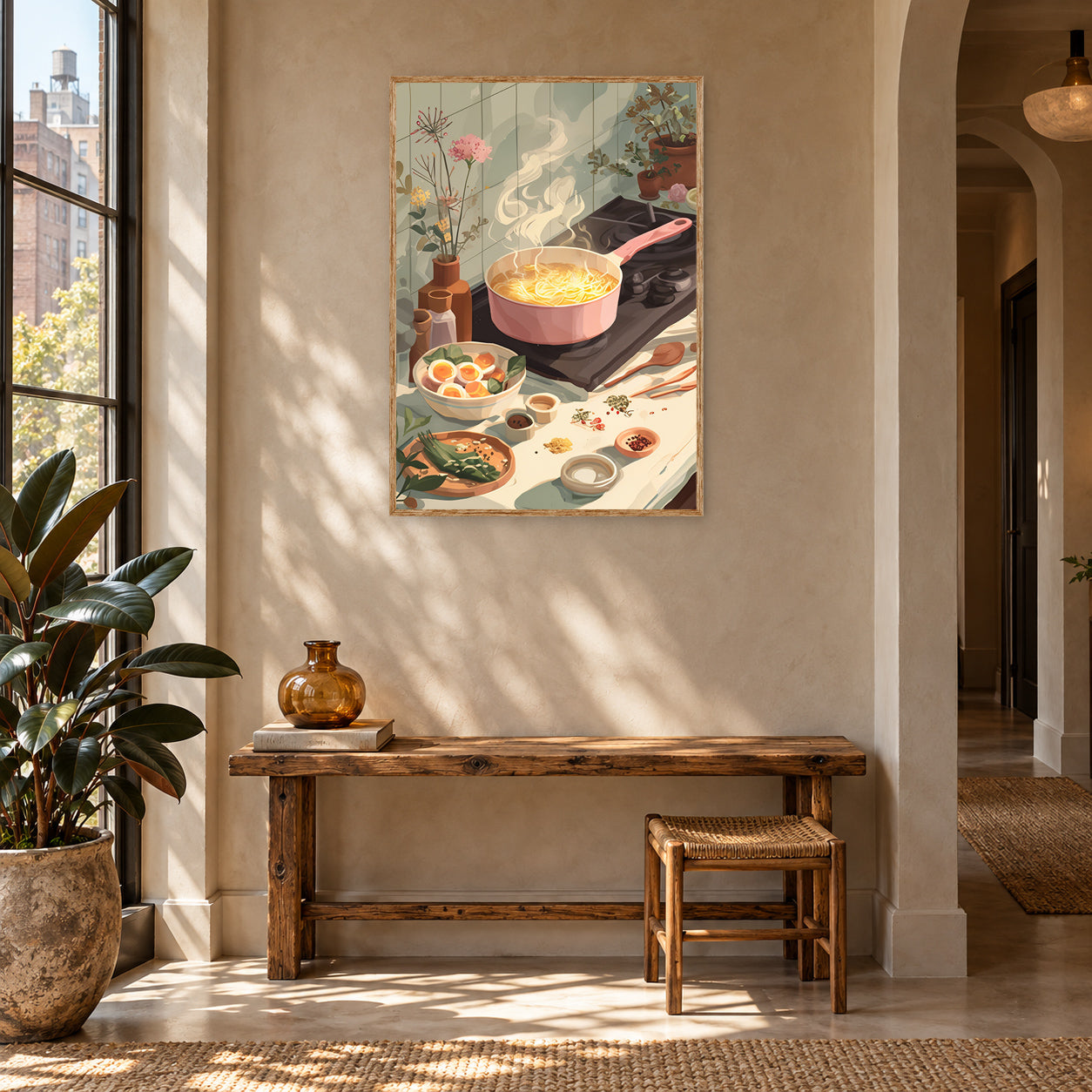 Tuscan Kitchen Pasta Still Life Wall Art Print room mockup 2