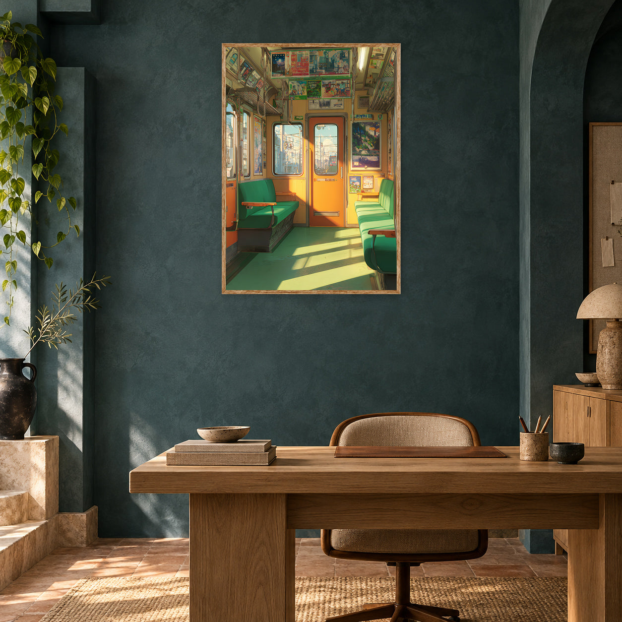 Yokohama Japanese Metro Wall Art Print room mockup 2