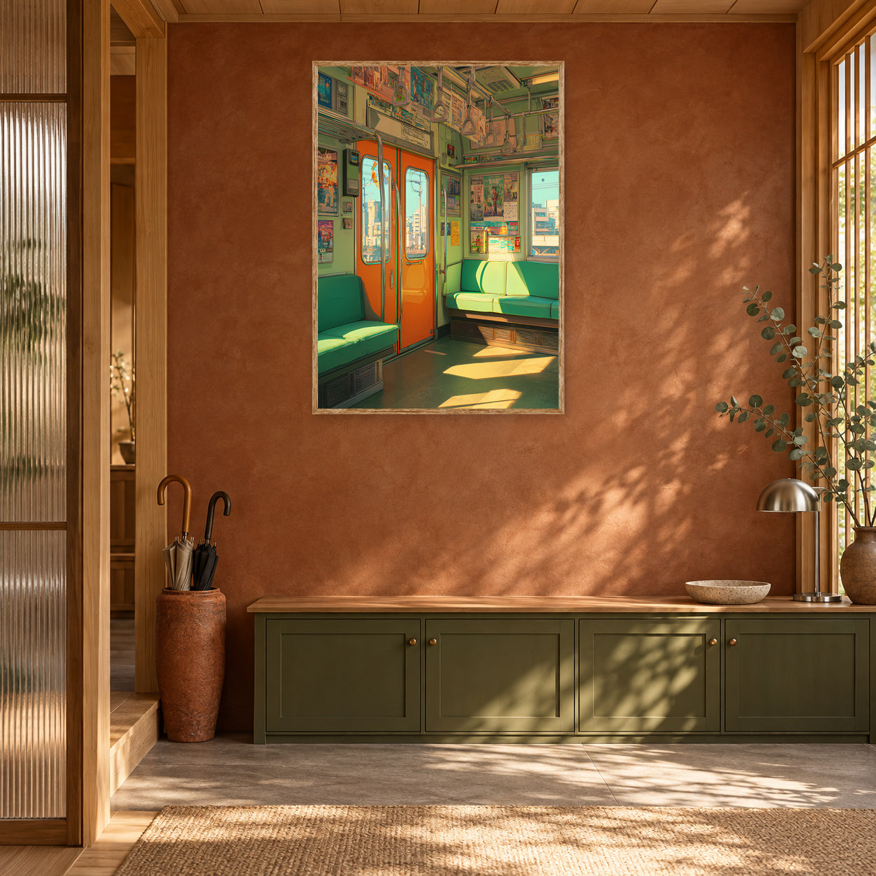 Shinkansen Tokyo Train Wall Art Print room mockup 2