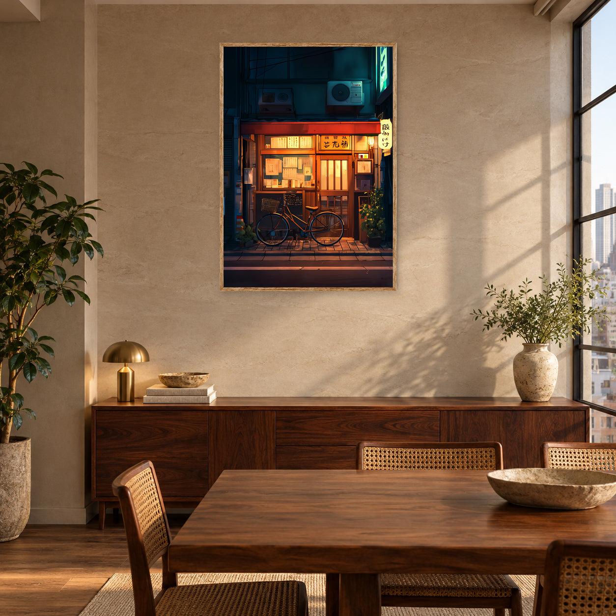 Dotonbori Local Ramen Shop Wall Art Print room mockup 2