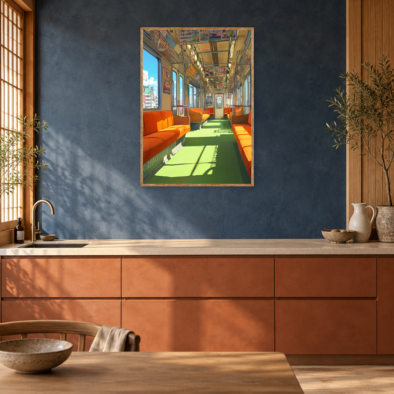 Ginza Tokyo Metro Wall Art Print room mockup 2
