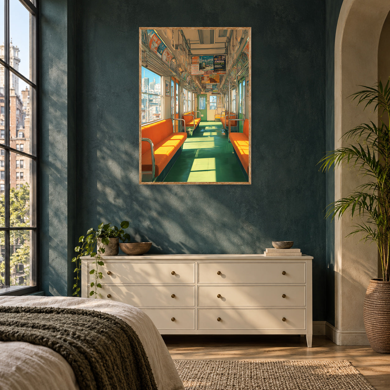 Hibiya Line Tokyo Subway Commuter Wall Art Print room mockup 2