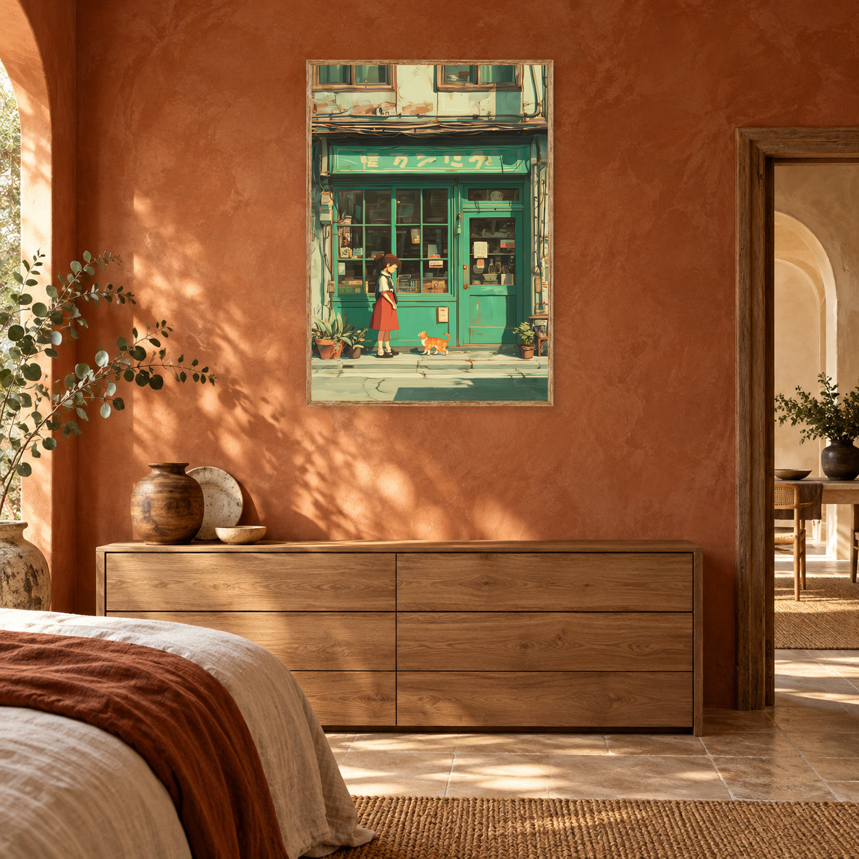 Edinburgh Cozy Bookstore Wall Art Print room mockup 2