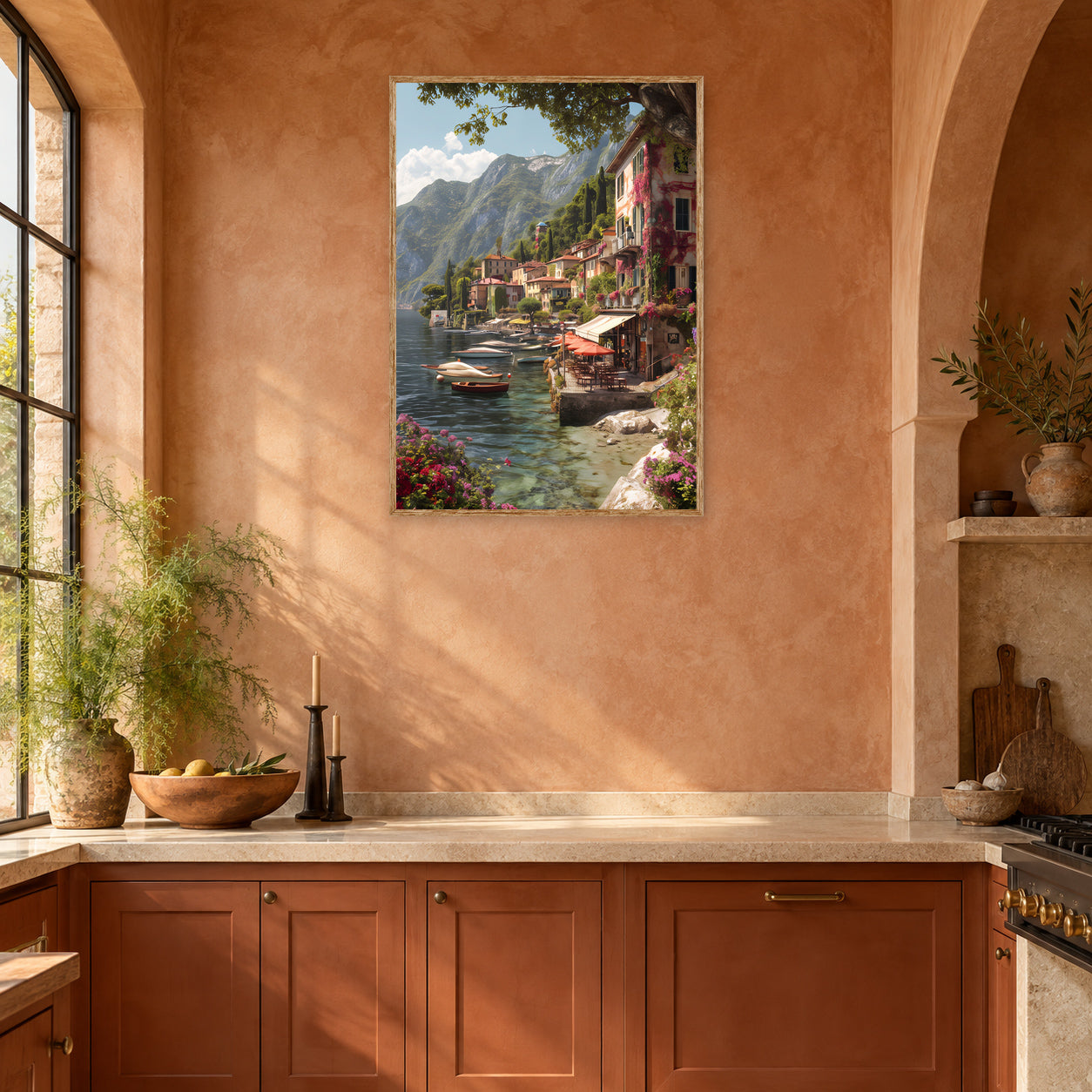 Pescallo Lake Como Italian Wall Art Print room mockup 2