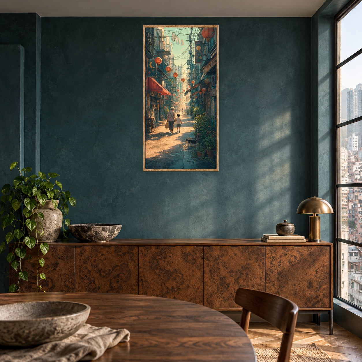 Sham Shui Po Hong Kong Morning Lantern Festival Wall Art Print room mockup 2