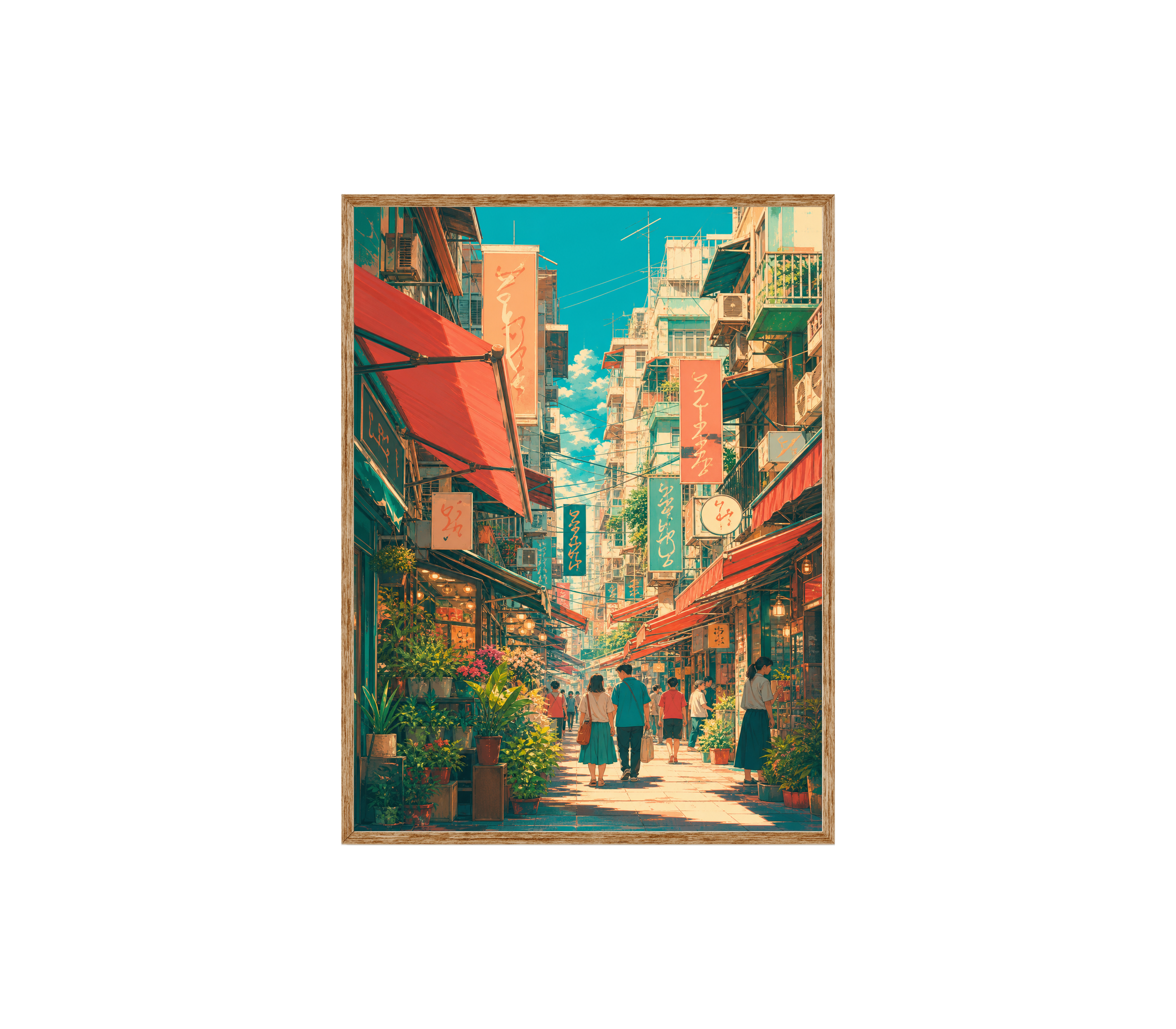 Jiyugaoka Tokyo Sunlit Signage Street Wall Art Print-thumbmail-6