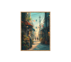 Yanaka Tokyo Morning Alley Wall Art Print poster original preview