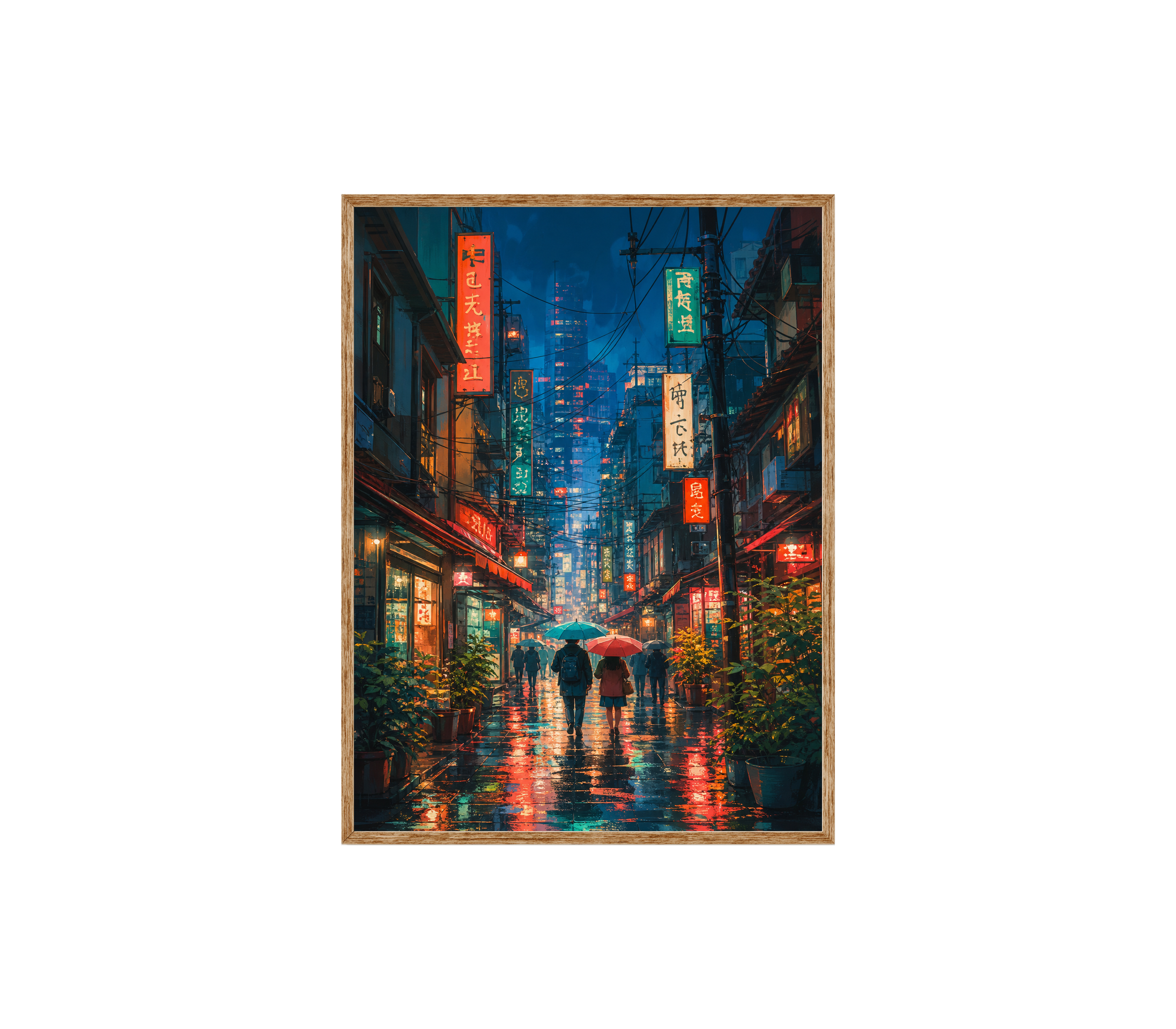 Shinjuku Neon Rain Street Wall Art Print-thumbmail-6