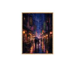 Mong Kok Night Market Rain Wall Art Print poster original preview