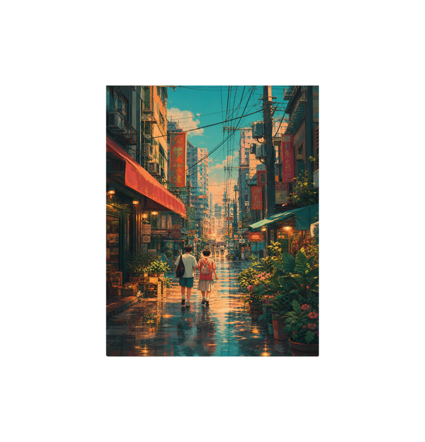 Sham Shui Po Rainy Market Street Wall Art Print