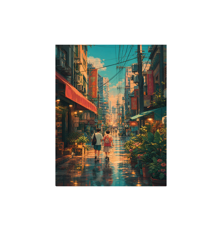 Sham Shui Po Rainy Market Street Wall Art Print