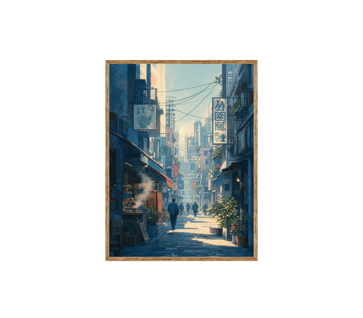 Kanda Tokyo Morning Alley Wall Art Print poster original preview