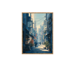 Kanda Tokyo Morning Alley Wall Art Print poster original preview