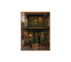 Bruges Autumn Bookstore Wall Art Print poster original preview