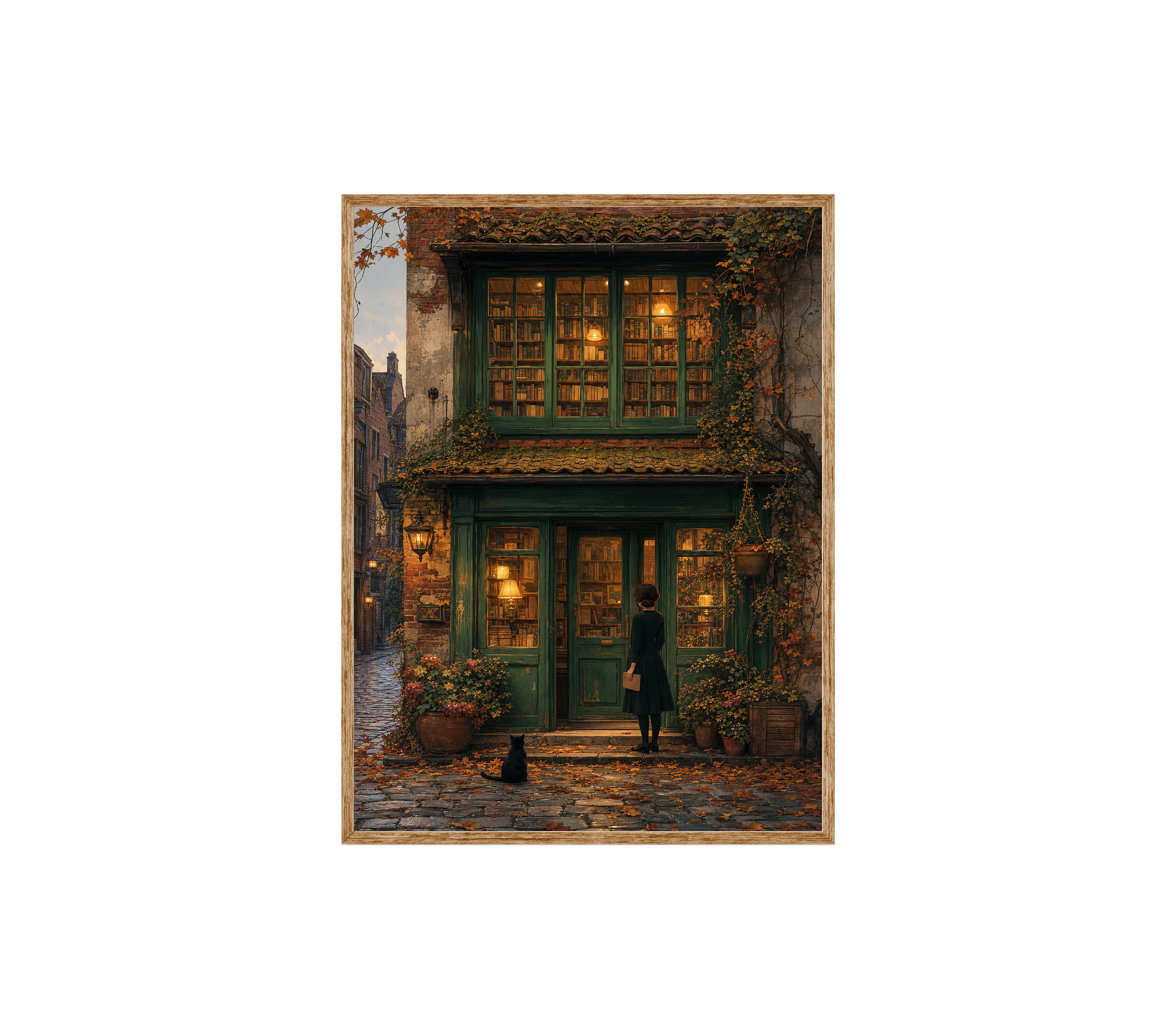 Bruges Autumn Bookstore Wall Art Print-thumbmail-6