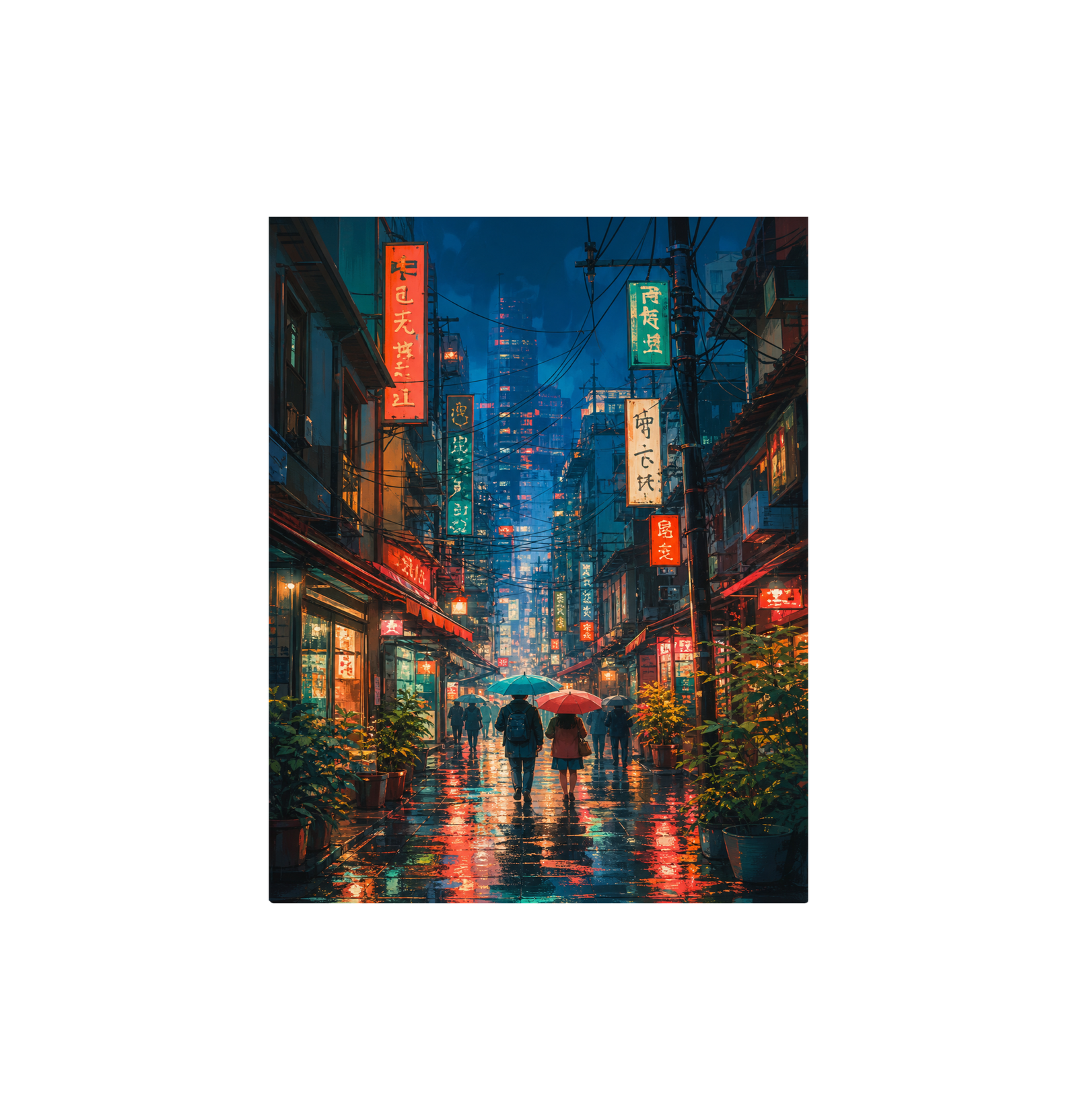 Nakano Tokyo Flower Shopping Street Wall Art Print