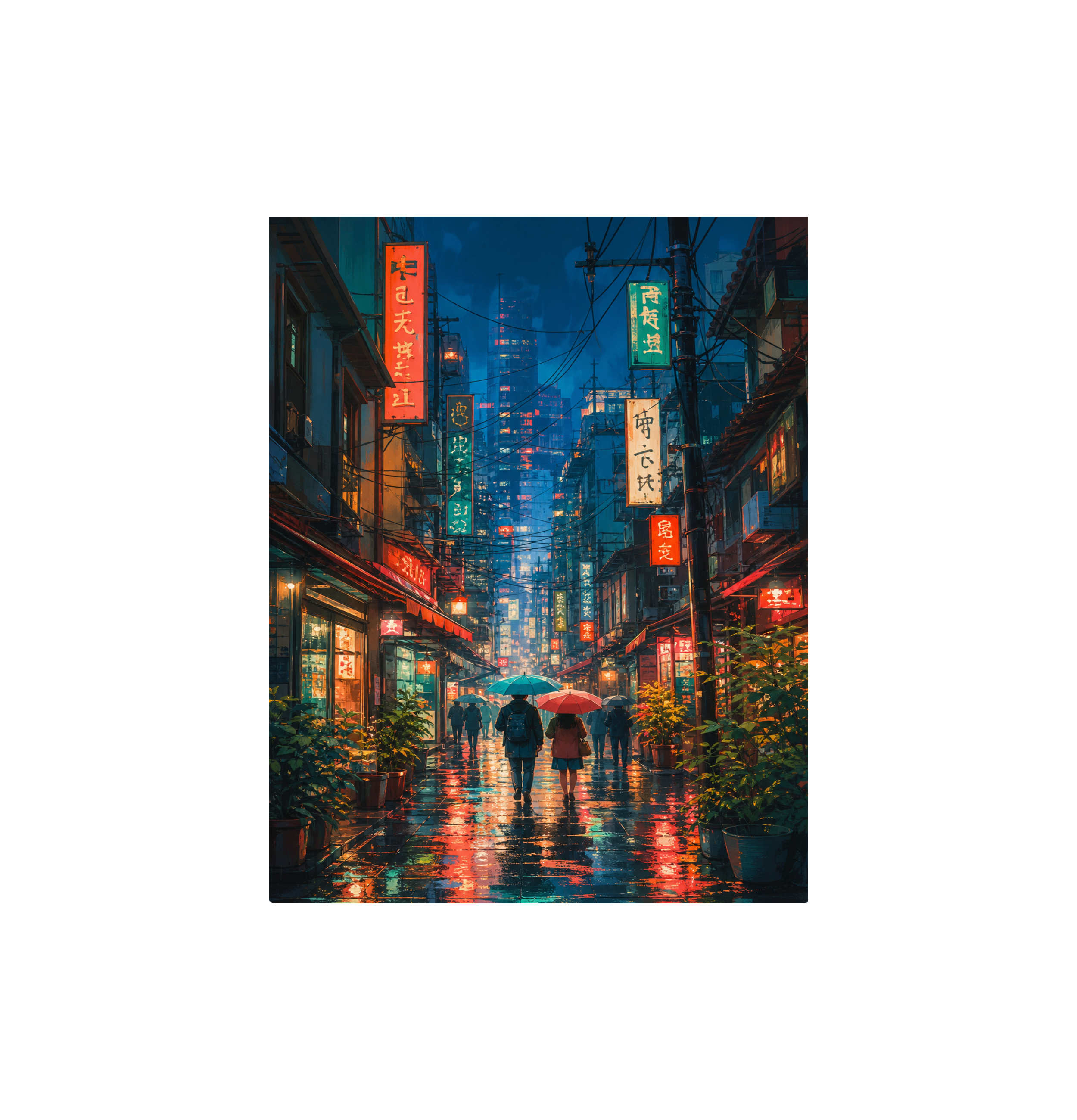 Nakano Tokyo Flower Shopping Street Wall Art Print
