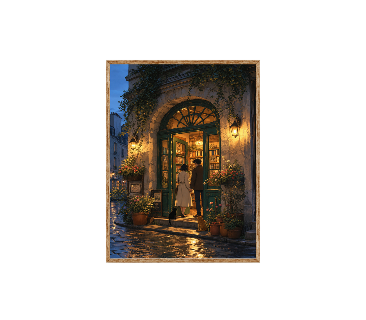 Montmartre Archway Bookstore Evening Wall Art Print poster original preview