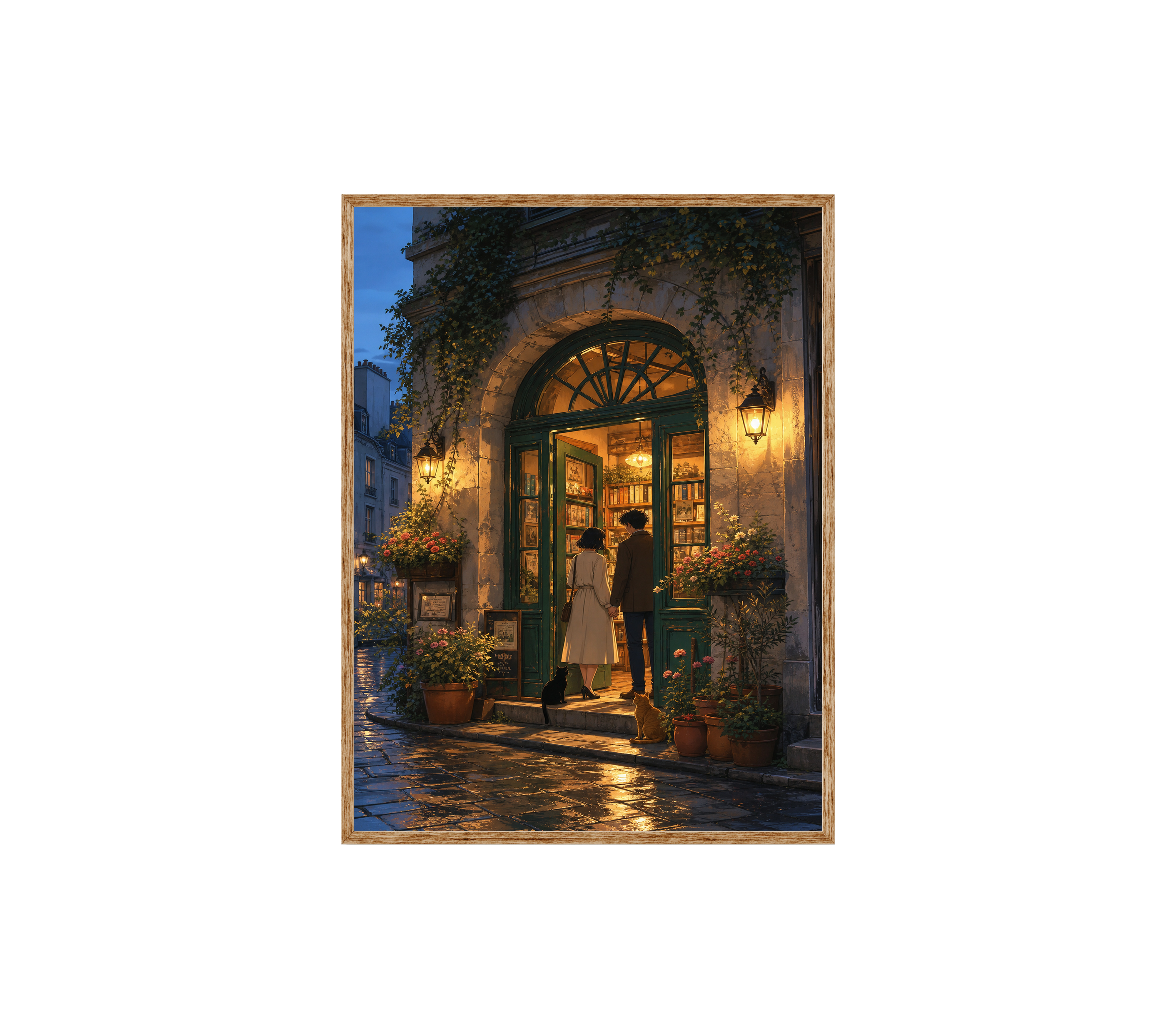 Montmartre Archway Bookstore Evening Wall Art Print-thumbmail-6
