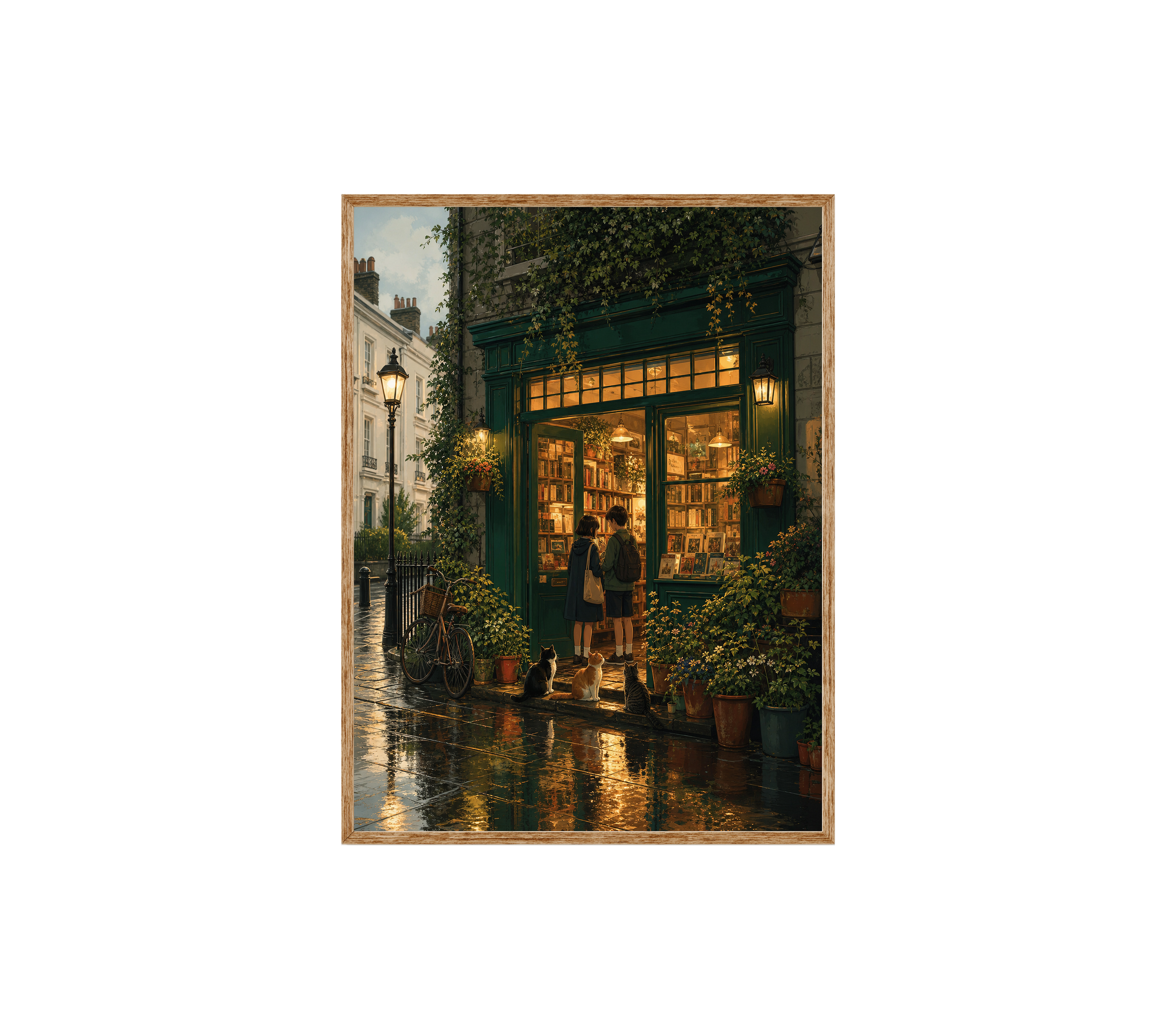 Paris Rainy Bookstore Evening Wall Art Print-thumbmail-6