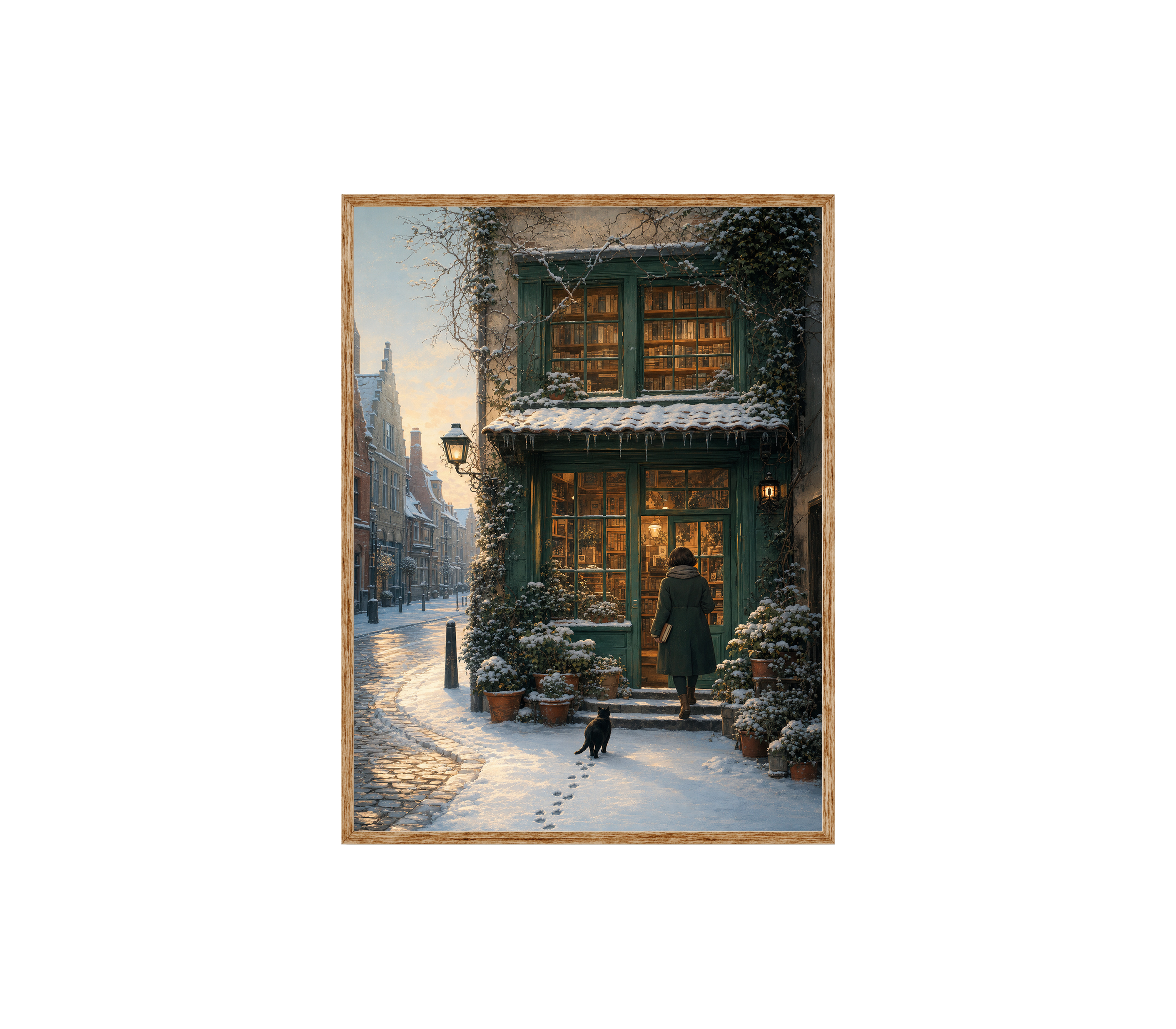 Amsterdam Snowy Bookstore Wall Art Print-thumbmail-6
