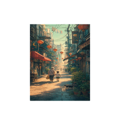 Sheung Wan Lantern Morning Alley Wall Art Print