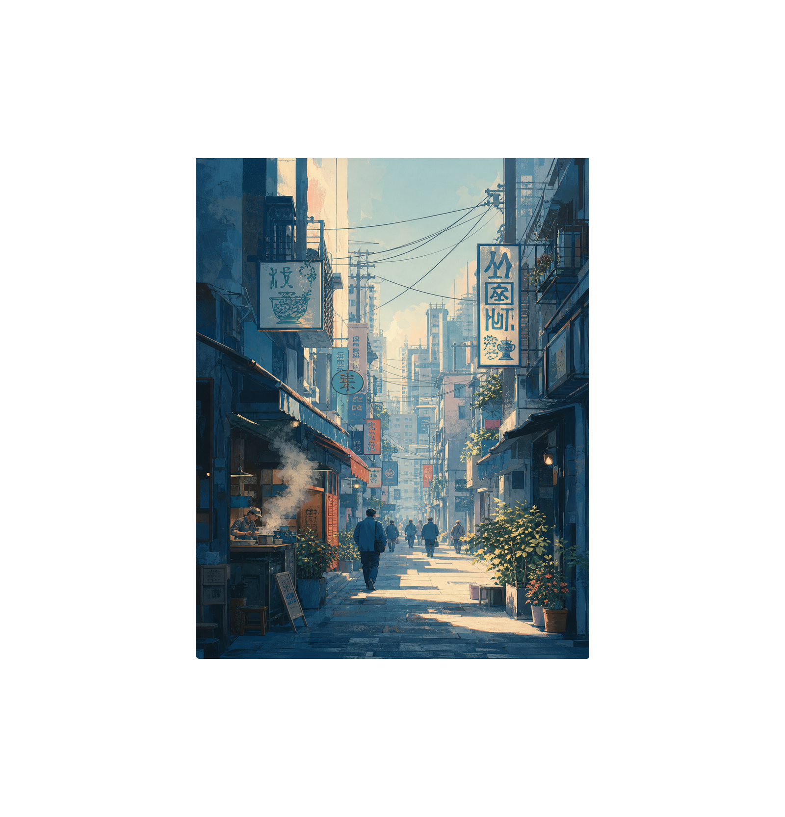 Kanda Tokyo Morning Alley Wall Art Print
