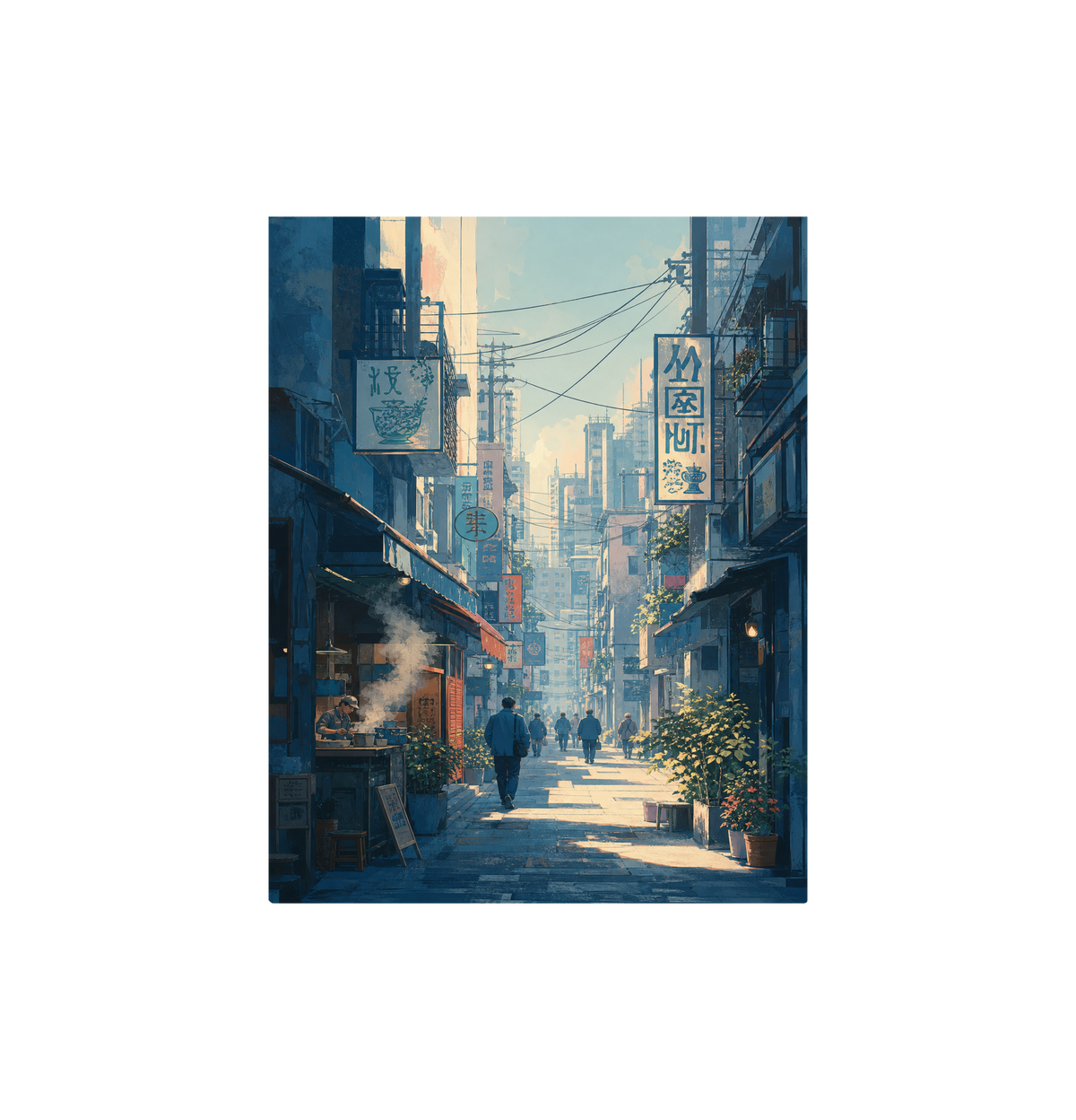 Kanda Tokyo Morning Alley Wall Art Print