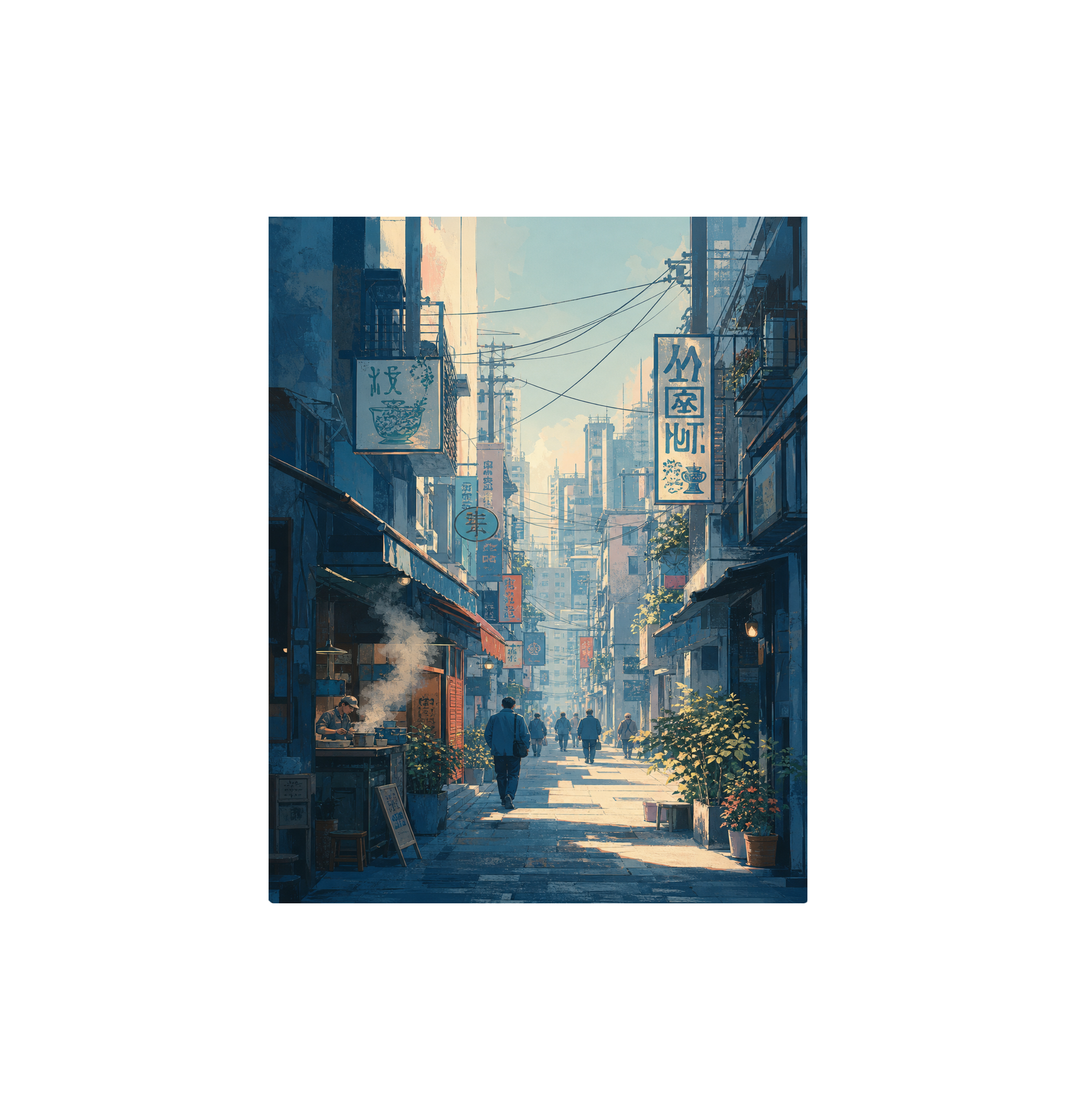 Kanda Tokyo Morning Alley Wall Art Print