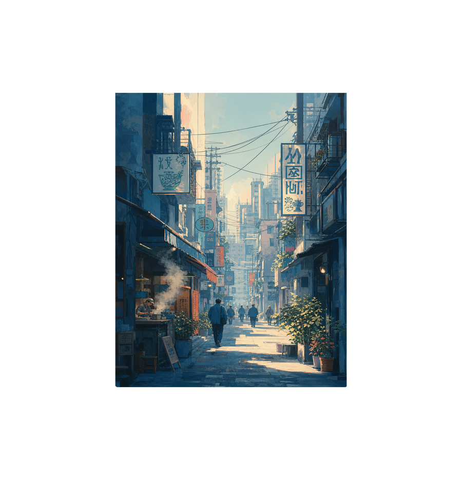 Kanda Tokyo Morning Alley Wall Art Print