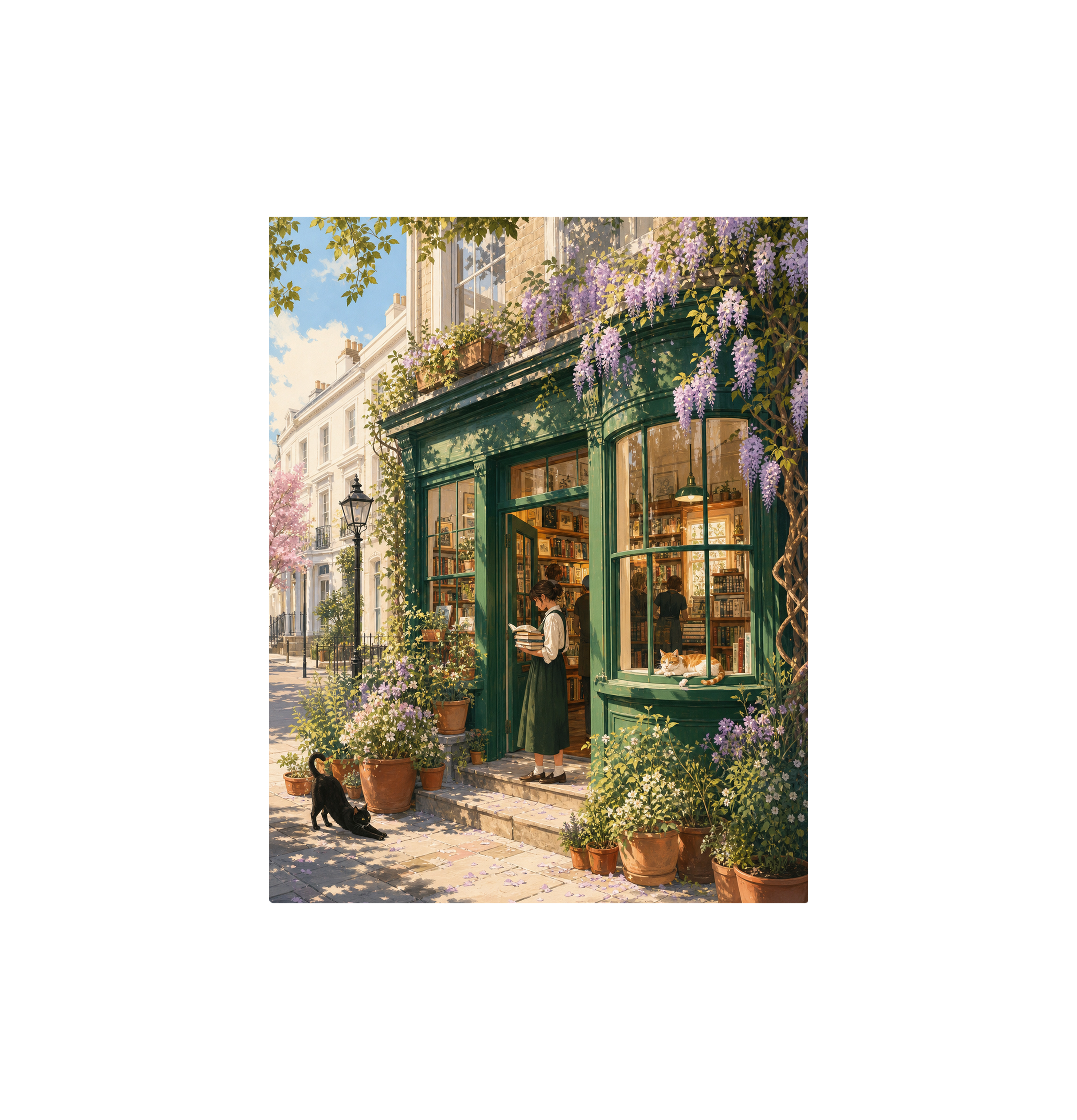 Notting Hill Wisteria Bookstore Wall Art Print