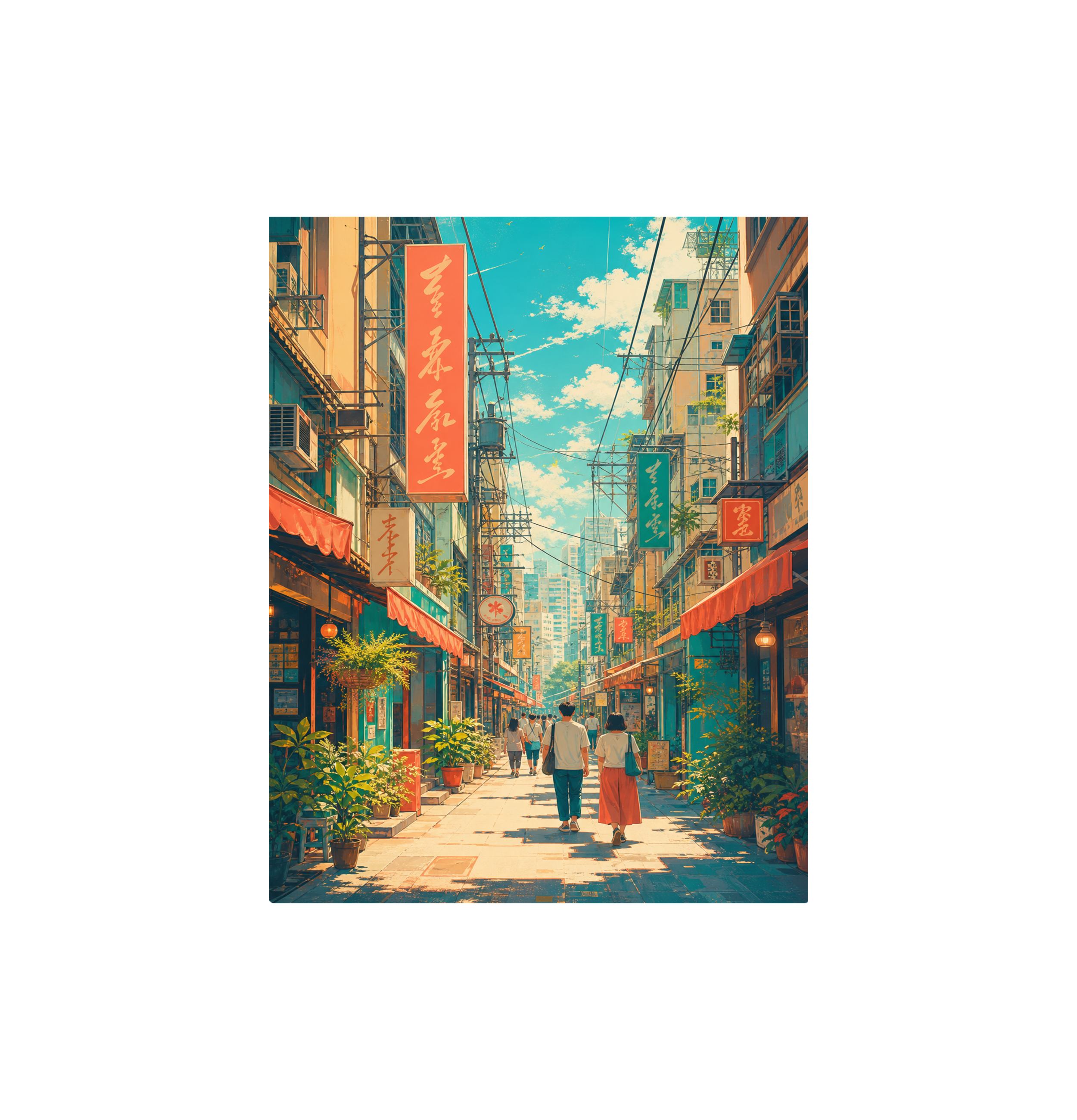 Kichijoji Tokyo Sunny Shopping Street Wall Art Print