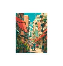 Jiyugaoka Tokyo Sunlit Signage Street Wall Art Print