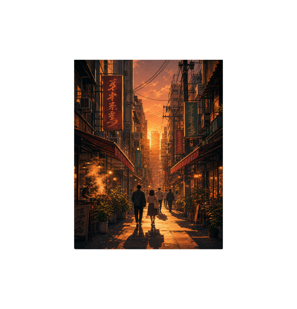 Yau Ma Tei Sunset Market Street Wall Art Print
