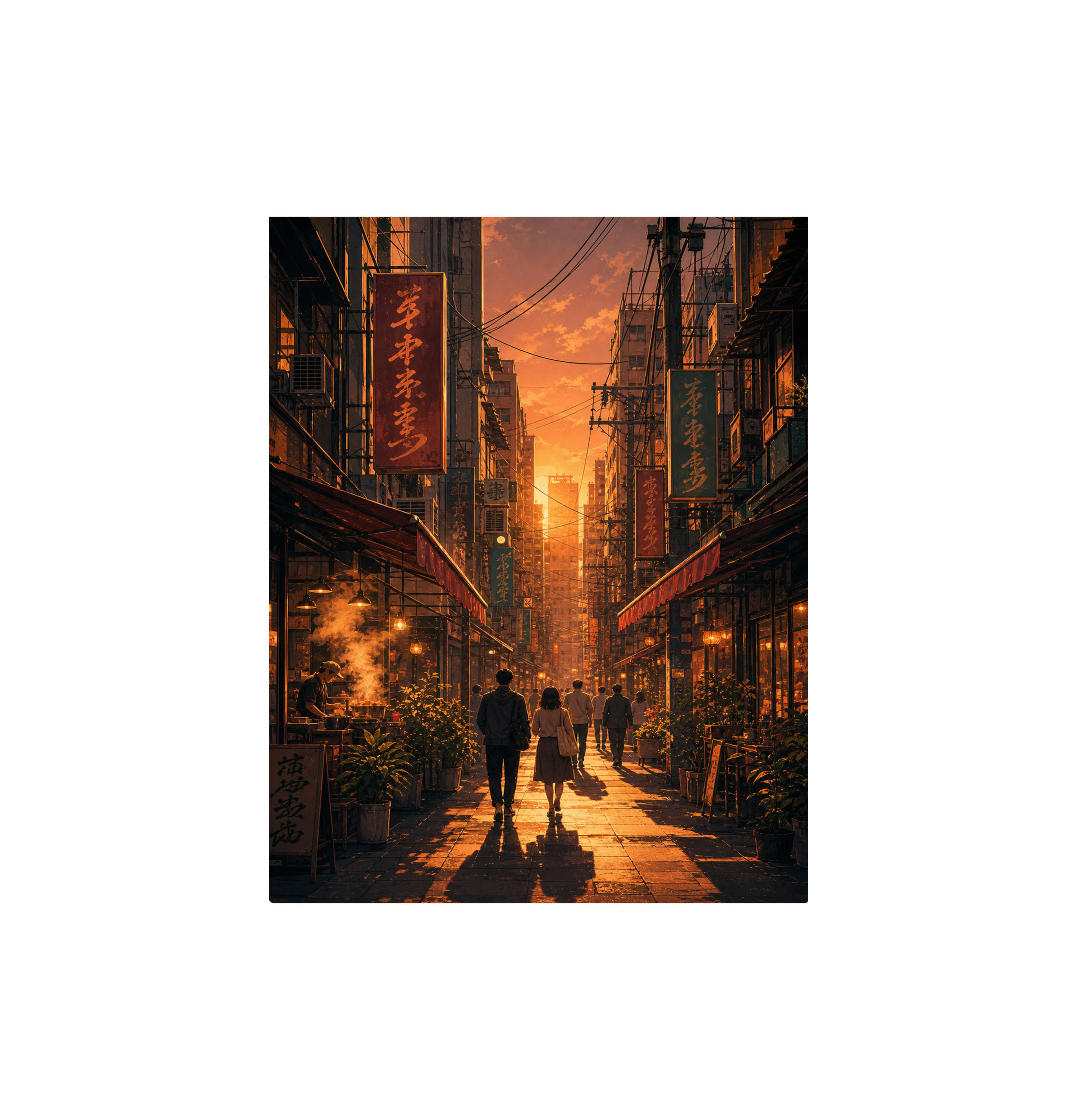 Yau Ma Tei Sunset Market Street Wall Art Print