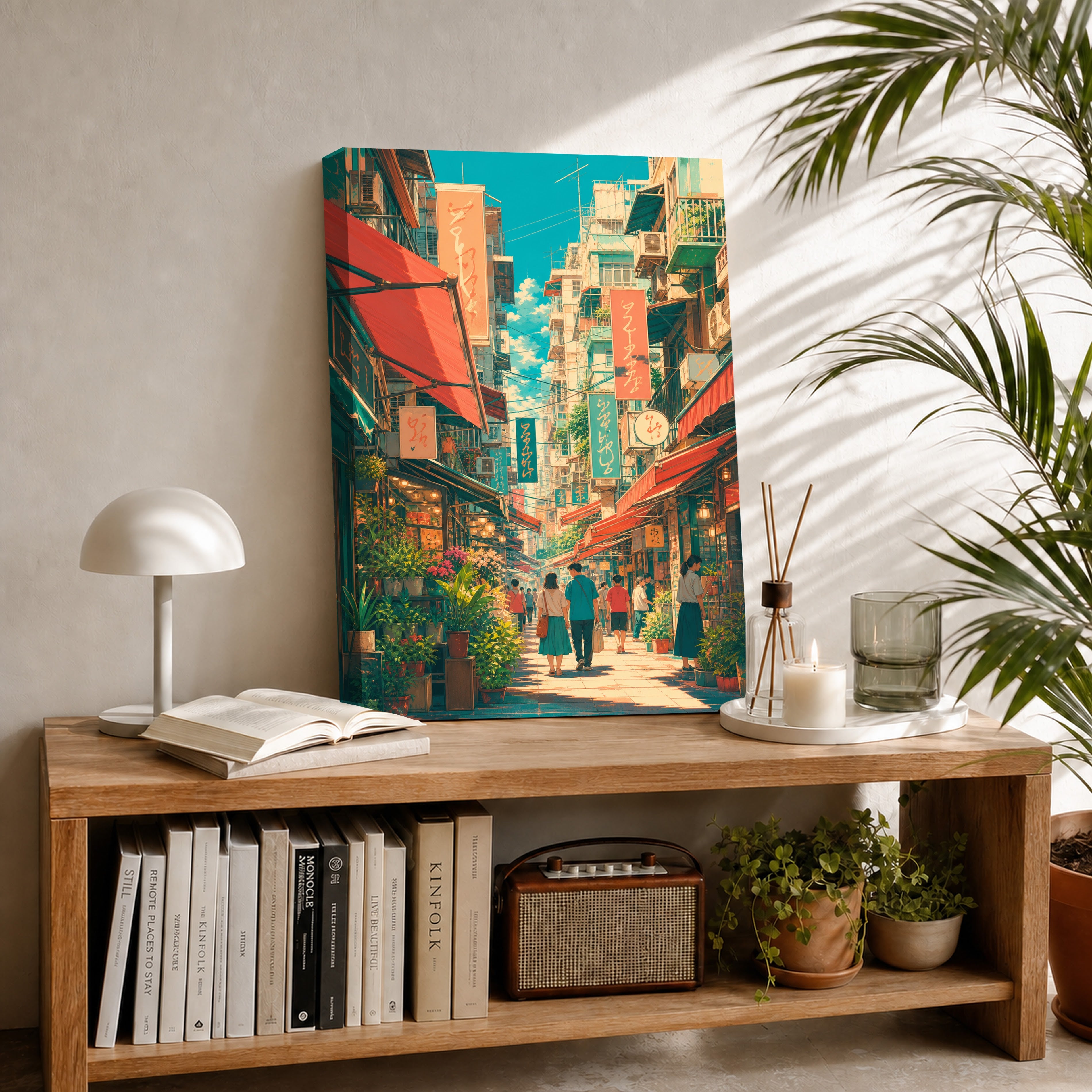 Jiyugaoka Tokyo Sunlit Signage Street Wall Art Print-thumbmail-2