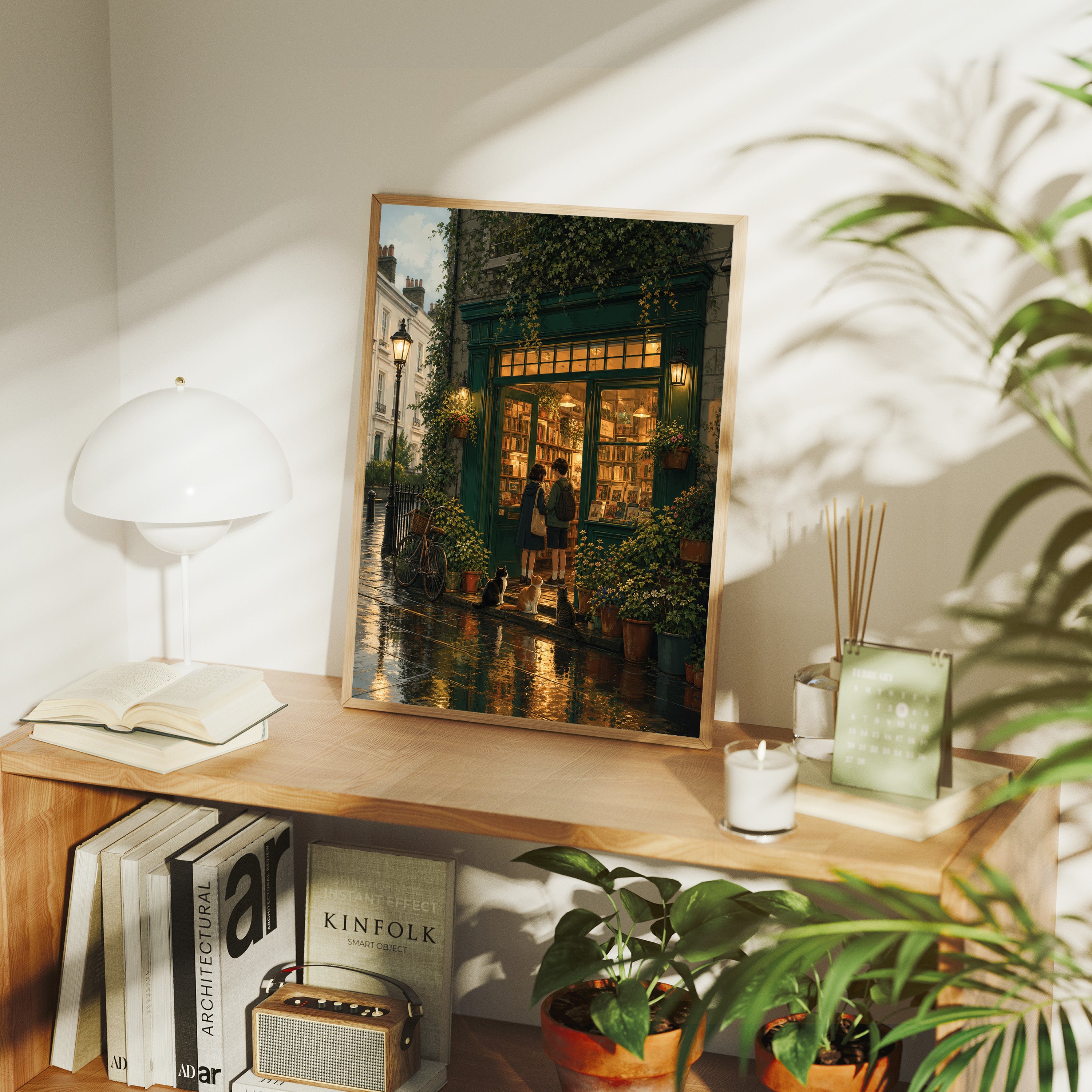 Paris Rainy Bookstore Evening Wall Art Print-thumbmail-7