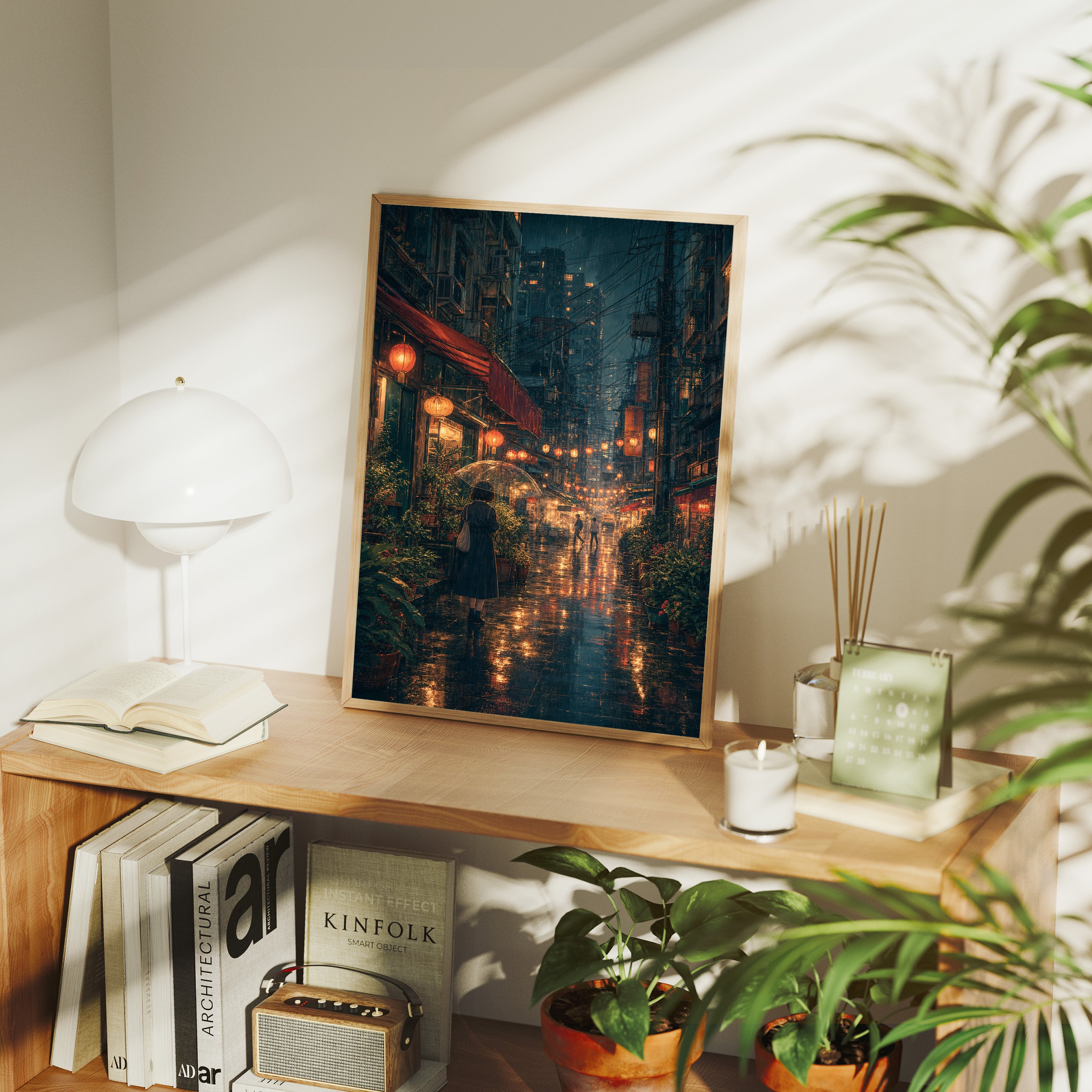 Kowloon Lantern Rain Alley Wall Art Print-thumbmail-7