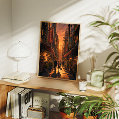 Yau Ma Tei Sunset Market Street Wall Art Print