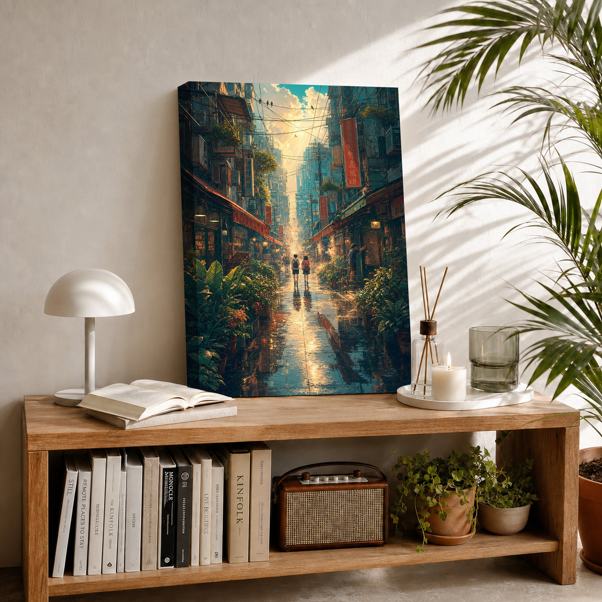 Mong Kok Sun Shower Market Street Wall Art Print