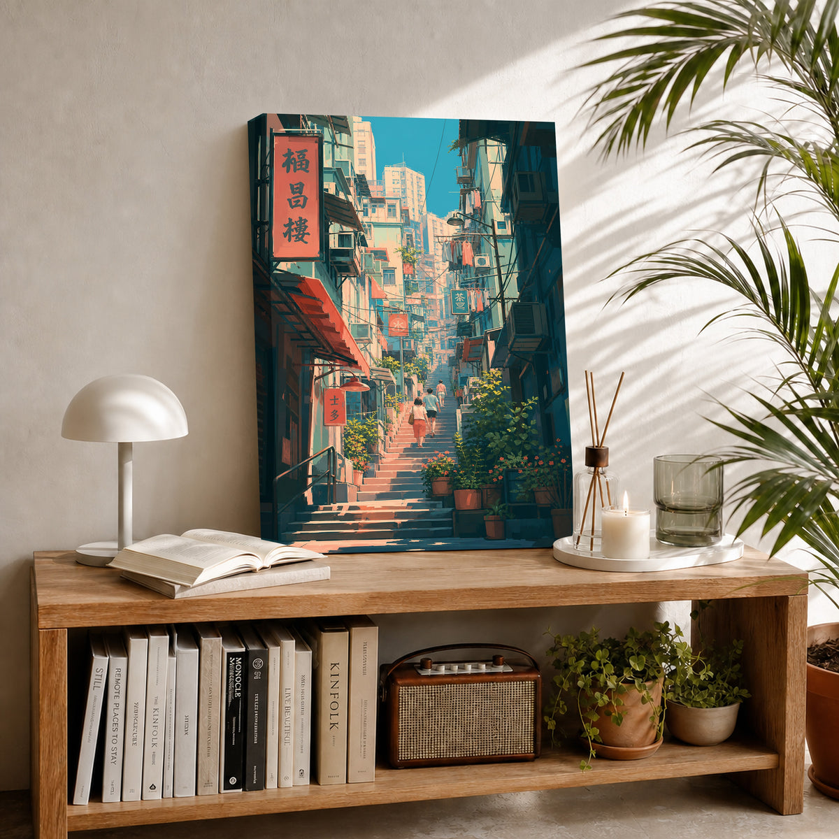 Sheung Wan Hong Kong Hillside Stairs Wall Art Print