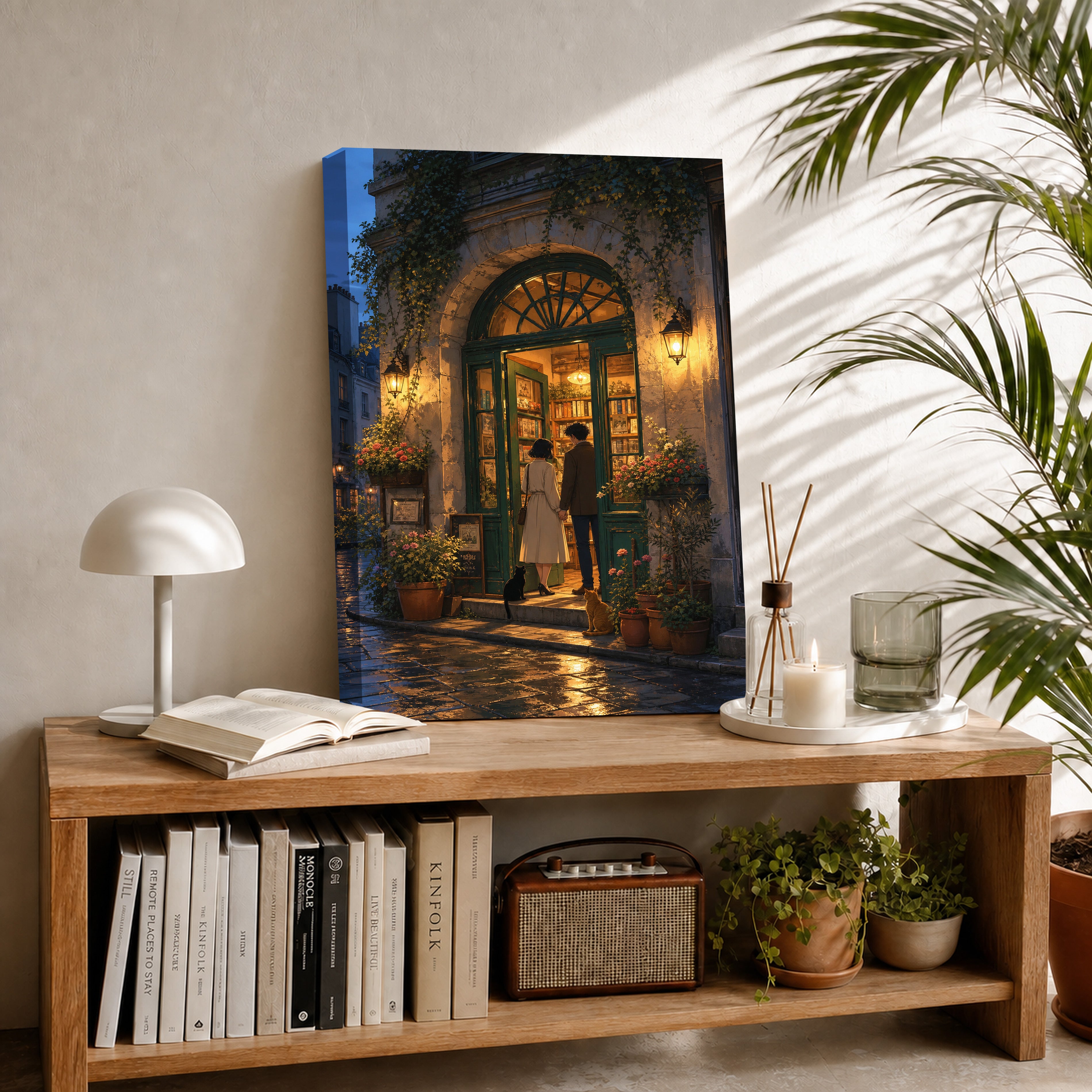 Montmartre Archway Bookstore Evening Wall Art Print-thumbmail-2