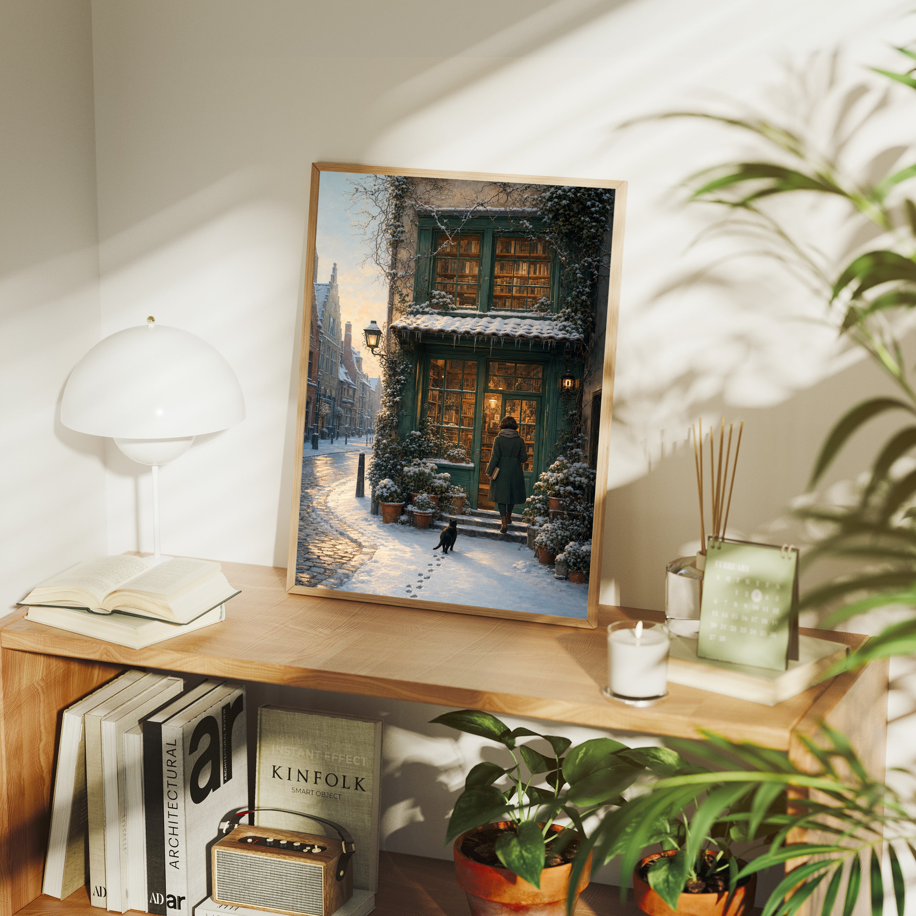 Amsterdam Snowy Bookstore Wall Art Print-thumbmail-7