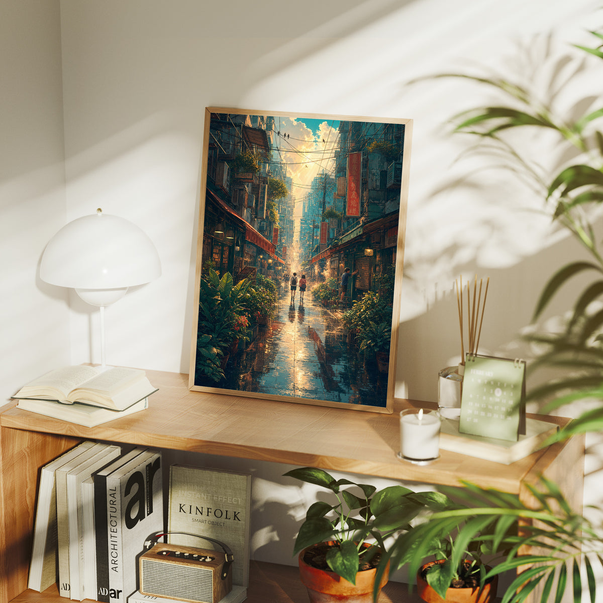 Mong Kok Sun Shower Market Street Wall Art Print