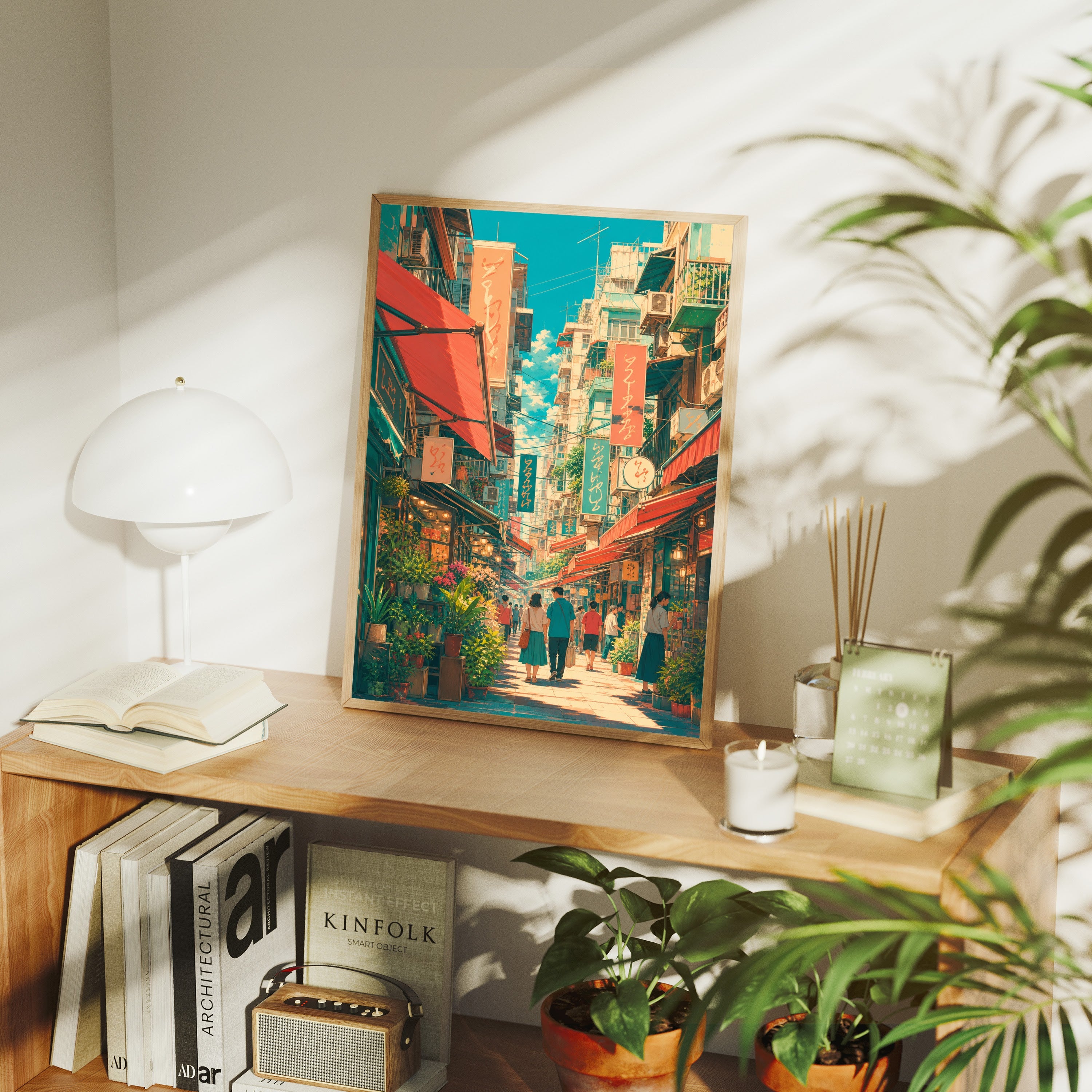 Jiyugaoka Tokyo Sunlit Signage Street Wall Art Print-thumbmail-7