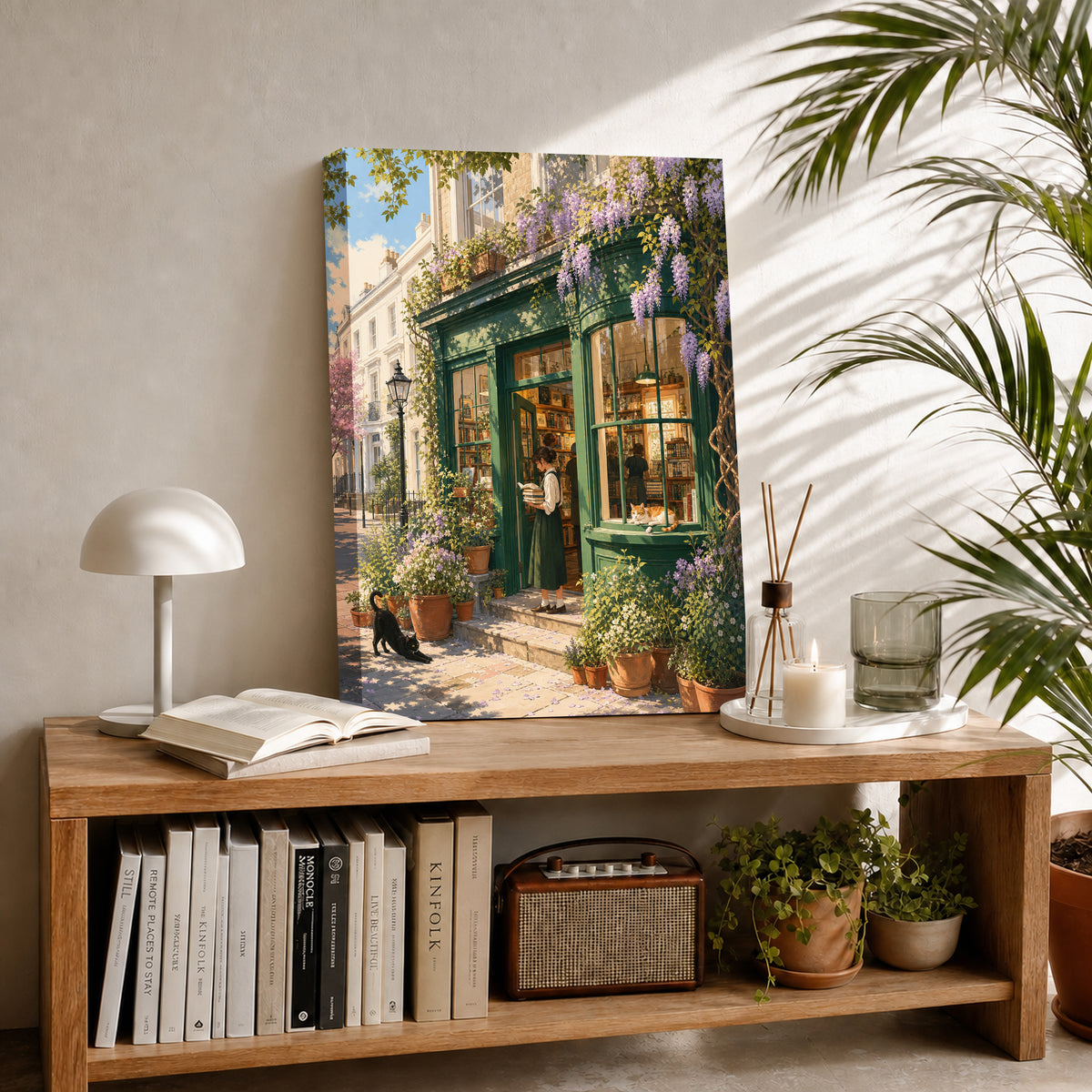 Notting Hill Wisteria Bookstore Wall Art Print