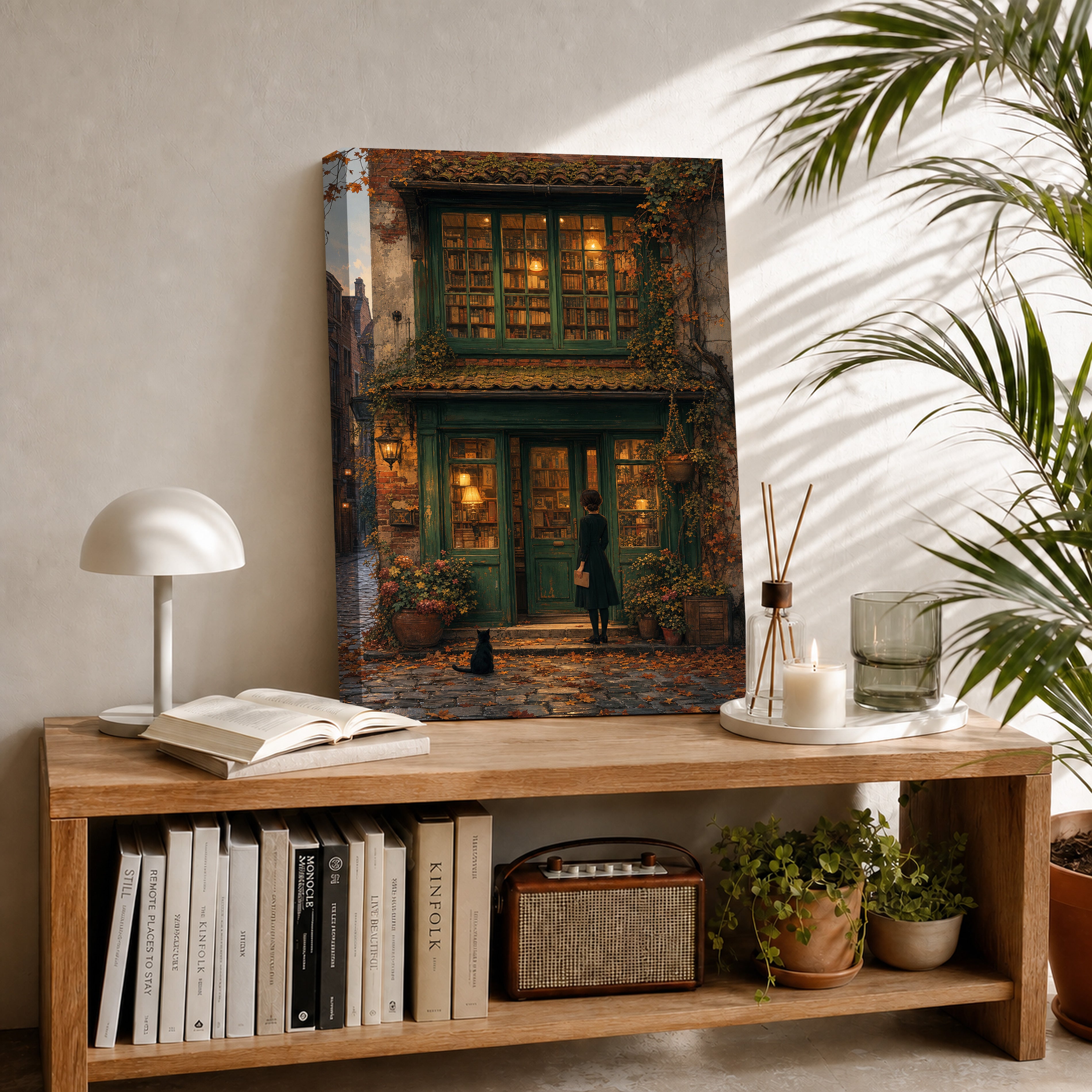 Bruges Autumn Bookstore Wall Art Print-thumbmail-2
