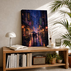Mong Kok Night Market Rain Wall Art Print