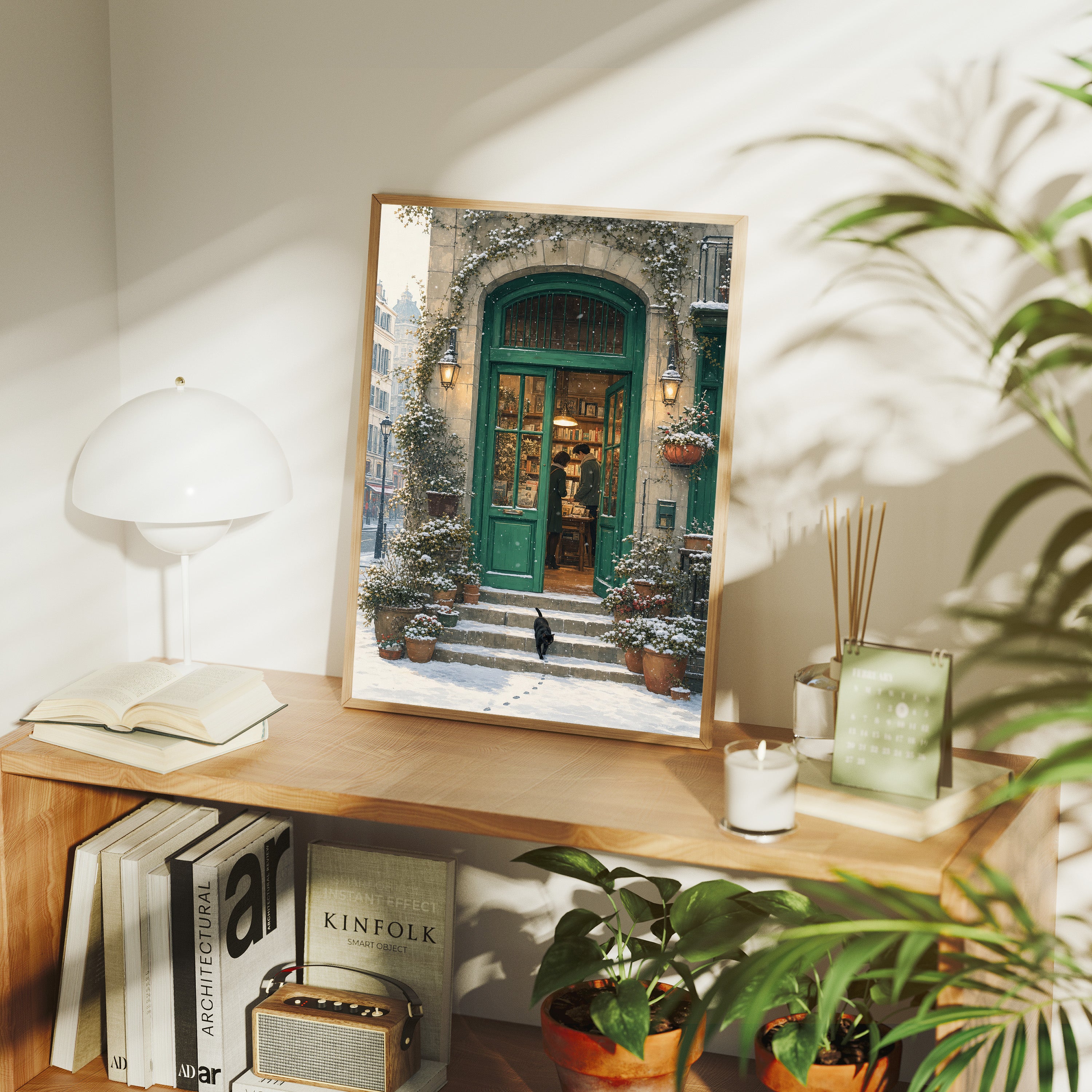 Bruges Snowy Green Door Bookstore Wall Art Print-thumbmail-7